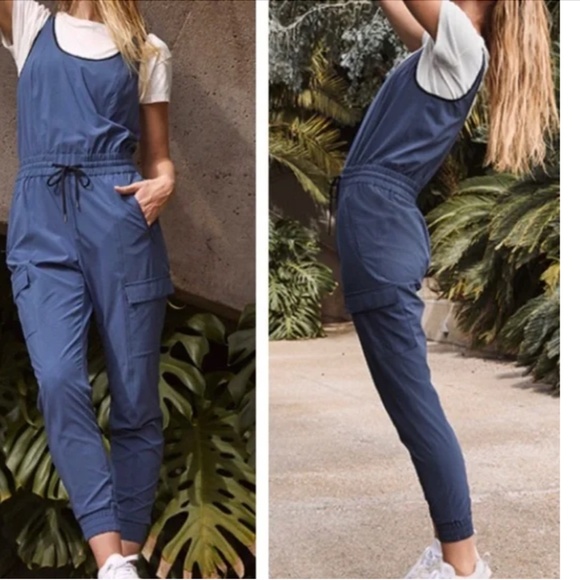 Athleta Women's TALL Unbound Jumpsuit, Iron Blue, XLT Extra Large Tall UPF 50+ - Picture 1 of 11